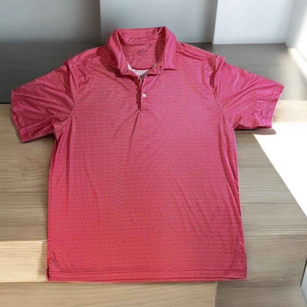 Walter Hagen Men’s Pink Striped Golf polo size XL